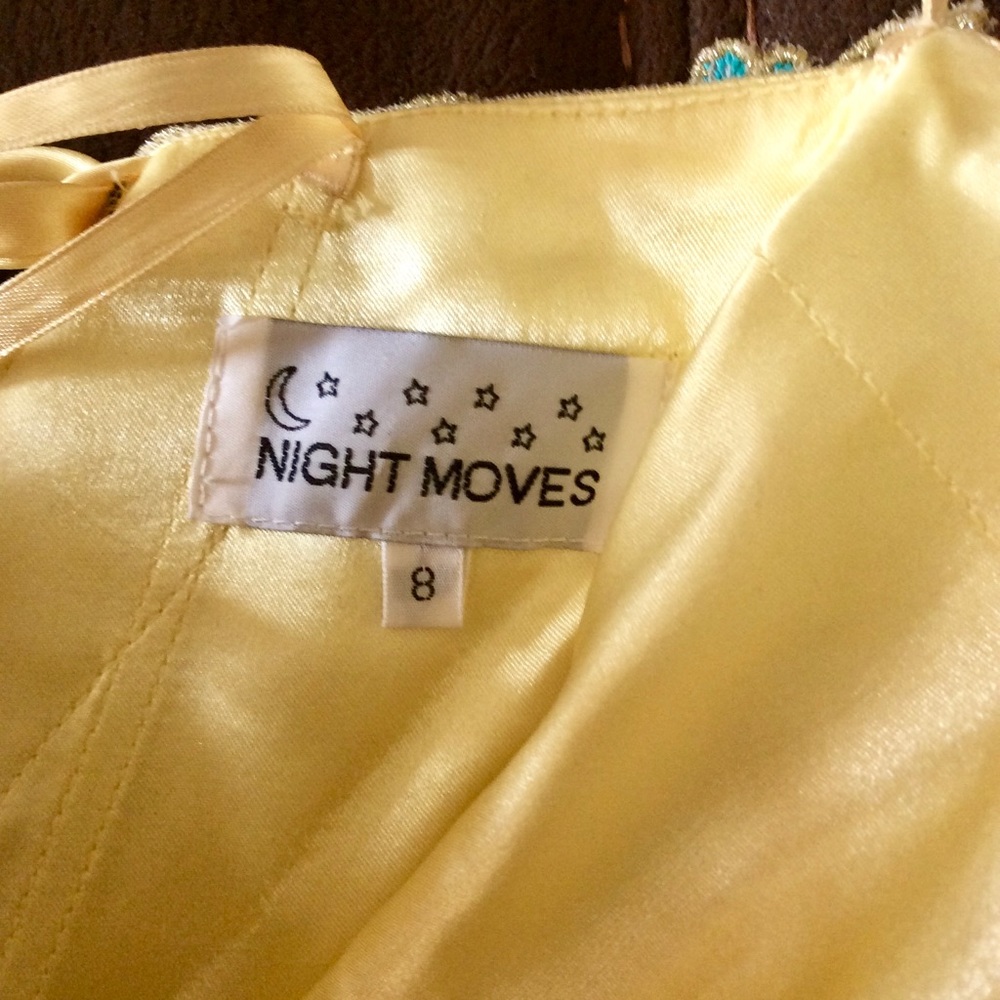 Yellow Strapless Homecoming Dress - Picture 5 of 5